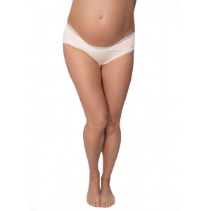 Трусы под живот с кружевом для беременных Бежевые